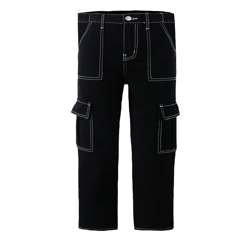 Black cargo jeans