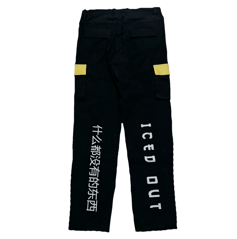 iced out heavyweight yellow cargos
